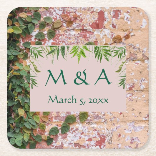 絵を描ブリッ結婚ク スクエアペーパーコースター (正面)