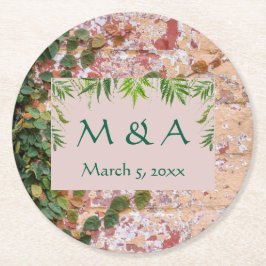 絵を描ブリッ結婚ク ラウンドペーパーコースター