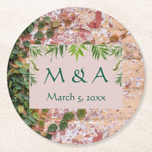 絵を描ブリッ結婚ク ラウンドペーパーコースター (正面)