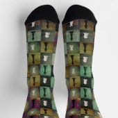 絵を描プリントチェス盤とチェス駒 ソックス (上部)