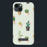 絵を描ポットと吸汁模様iPad iPhone 13ケース<br><div class="desc">ミントモダンバック付き絵を描ハートポットにサボテンと多肉質を搭載した可愛いiPadケース。このパーソナライズされた件は贈り物としてぴったりだ。同様のデザインが利用可能。</div>