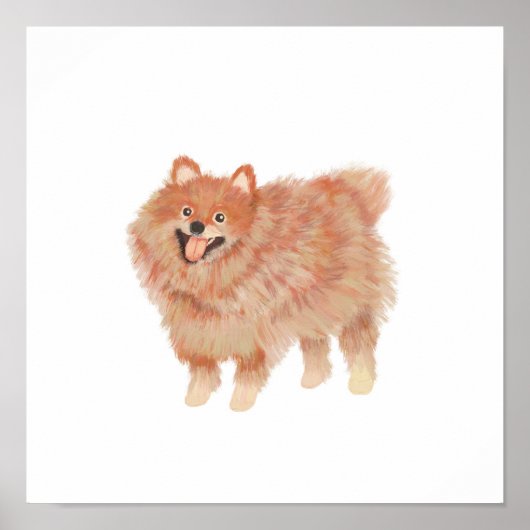 絵を描ポメラニア犬ポートレート ポスター (正面)
