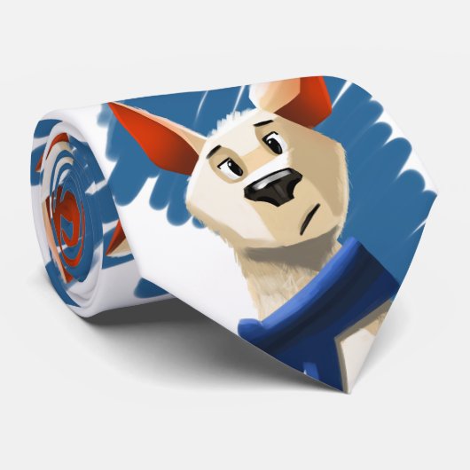 絵を描ポートレートが青い背景の犬 ネクタイ (ロール)