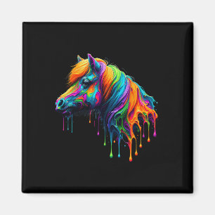 絵を描ミニチュア乗馬の馬乗り馬 マグネット