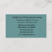 絵を描ミーガヴィン介護者プロフェッショナル 名刺 (裏面)