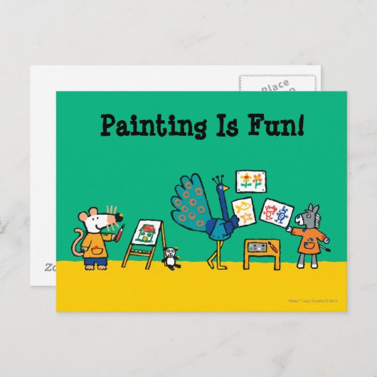 絵を描メイジーと! ポストカード (正面/裏面)