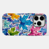 絵を描メープル離れの青 Case-Mate iPhoneケース (裏面 (横))