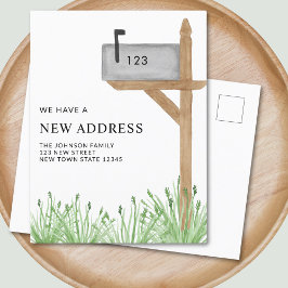 絵を描メールボックスの水彩新しいホームムービング 案内ポストカード