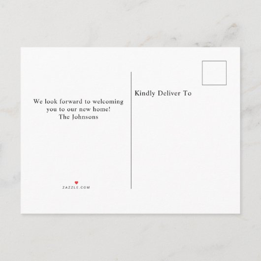 絵を描メールボックスの水彩新しいホームムービング 案内ポストカード (裏面)