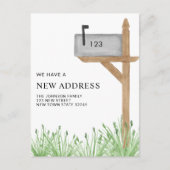 絵を描メールボックスの水彩新しいホームムービング 案内ポストカード (正面)