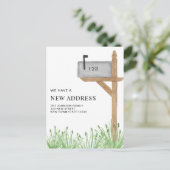 絵を描メールボックスの水彩新しいホームムービング 案内ポストカード (スタンド正面)