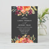 絵を描モダンフラエレガント素朴オ灰色 招待状 (スタンド正面)