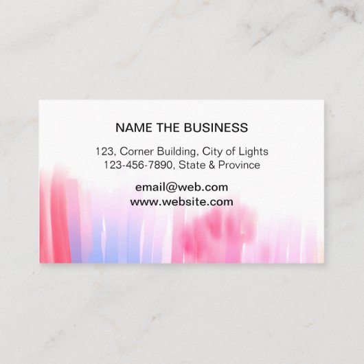 絵を描モダン抽象芸術水ミニマル彩画 名刺 (裏面)