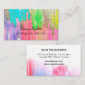 絵を描モダン抽象芸術水ミニマル彩画 名刺 (正面/裏面)