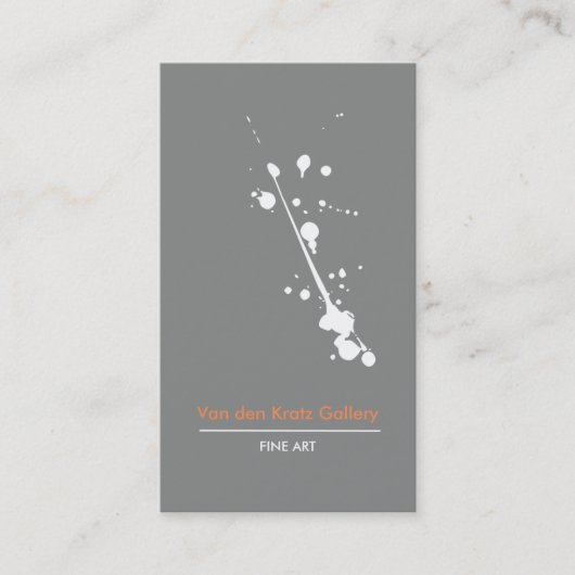 絵を描モダン絵を描の（ばちゃばちゃ）跳ねる名刺 名刺 (正面)