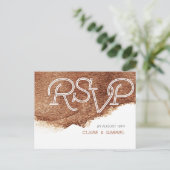 絵を描モダン銅シンプル色ウェディングRSVP インビテーションポストカード (スタンド正面)