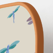 絵を描モノグラムのDragonfliesパターン名の追加 ピックルボールラケット (左詳細)