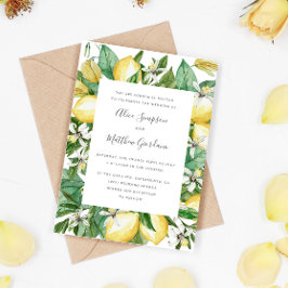 絵を描レモンと葉レモンの水結婚色 招待状