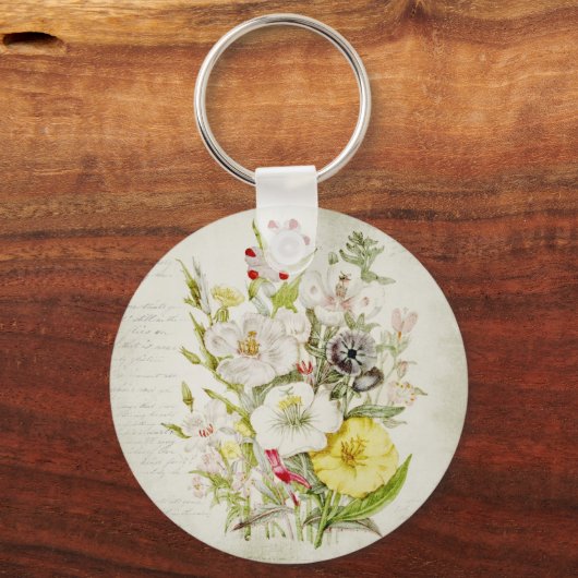 絵を描ヴィンテージ花花花花束脚本5 キーホルダー (正面)