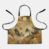 絵を描中国のフェイク金の滴モノグラムのり エプロン (正面)