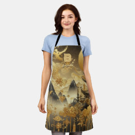 絵を描中国のフェイク金の滴モノグラムのり エプロン