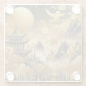 絵を描中国のフェイク金の滴モノグラムのり ガラスコースター (裏面)