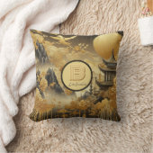 絵を描中国のフェイク金の滴モノグラムのり クッション (ブランケット)