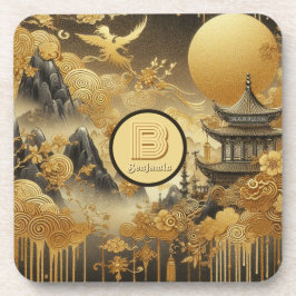 絵を描中国のフェイク金の滴モノグラムのり コースター