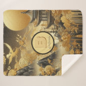 絵を描中国のフェイク金の滴モノグラムのり シェルパブランケット (正面(横))