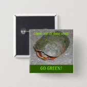 絵を描亀環境にやさしいことをしよう 缶バッジ (正面&裏面)