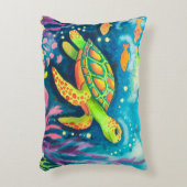 絵を描亀 アクセントクッション (正面(垂直))