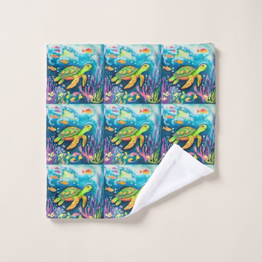 絵を描亀 ウォッシュタオル (ウォッシュタオル)