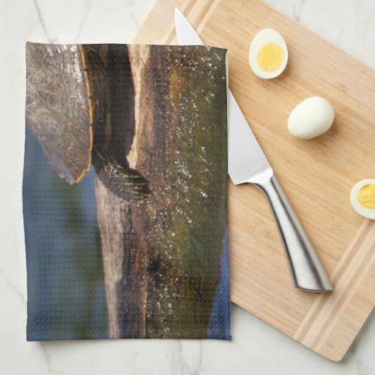 絵を描亀 キッチンタオル (四つ折り)