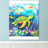 絵を描亀 キャンバスプリント (インサイチュ (ウッドフロア))