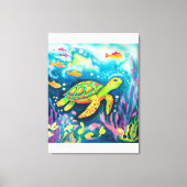 絵を描亀 キャンバスプリント (正面)