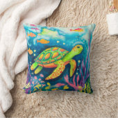 絵を描亀 クッション (ブランケット)