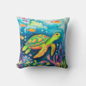 絵を描亀 クッション (正面)