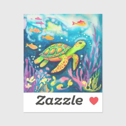 絵を描亀 シール (シート)