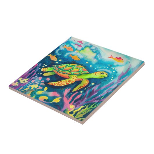 絵を描亀 タイル (側面)