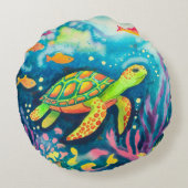 絵を描亀 ラウンドクッション (裏面)