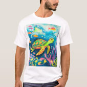 絵を描亀 Tシャツ (正面)