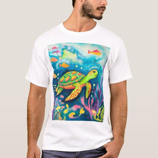 絵を描亀 Tシャツ (正面)