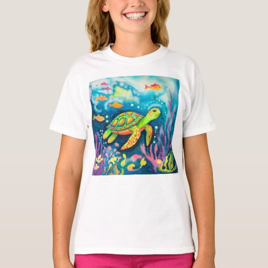 絵を描亀 Tシャツ (正面)