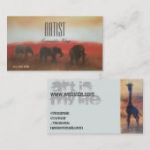 絵を描写真アフアニマルズサンセットアーティスト 名刺 (正面/裏面)