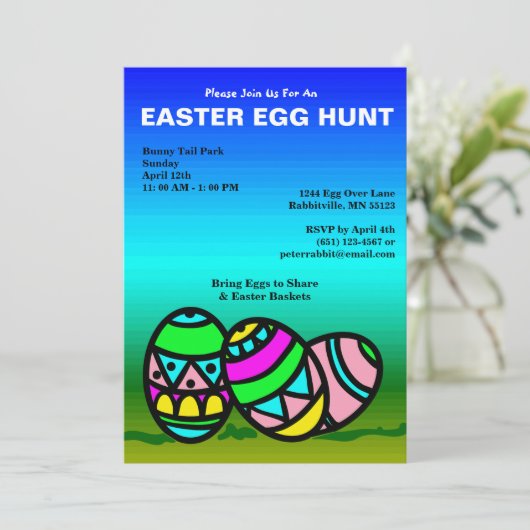 絵を描卵イースターエッグ狩り招待状 シーズンカード (スタンド正面)