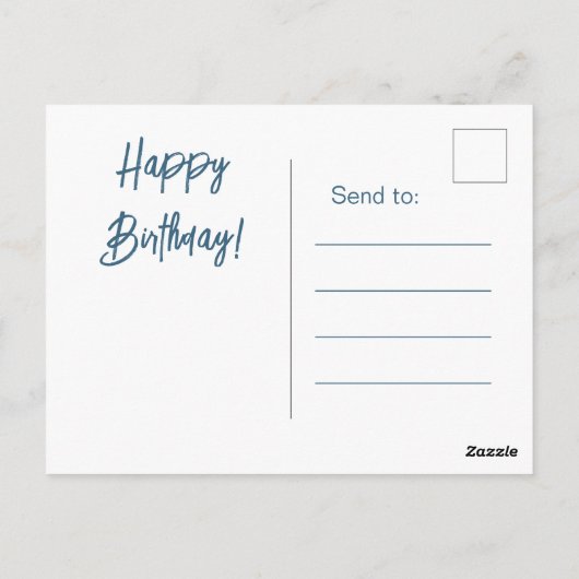 絵を描可愛いフクロウハッピーバースデーはがき ポストカード (裏面)