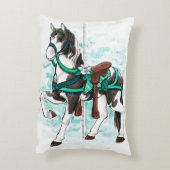 絵を描回転木馬馬枕 アクセントクッション (裏面(縦))