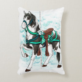 絵を描回転木馬馬枕 アクセントクッション