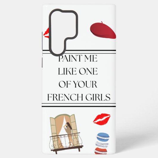 絵を描女の子と同じフランスのさ – 美学 SAMSUNG GALAXYケース (裏面)