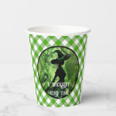 絵を描妙に良い魔女グリーンギンガムプレイド 紙コップ (裏面)